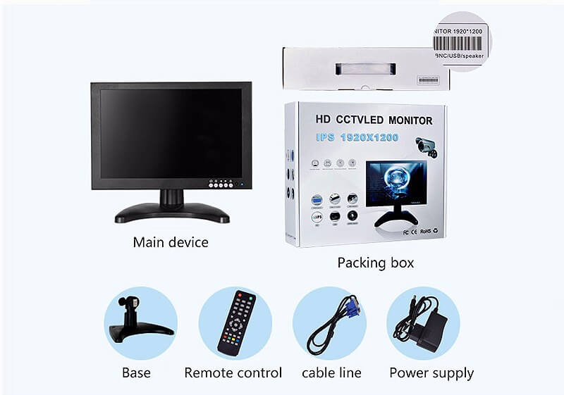 10.1 inch metal case CCTV monitor